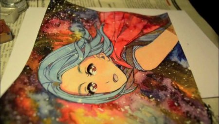 Аниме рисунки акрилом