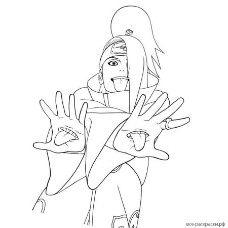 Раскраски аниме Наруто Дейдара