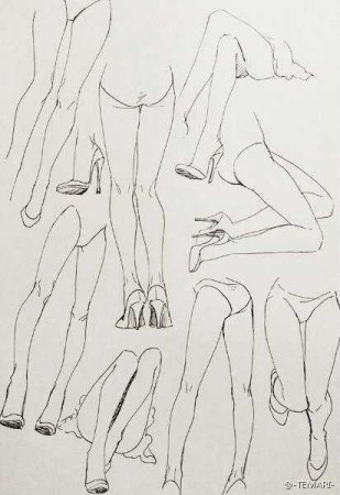 Рисование женских ног