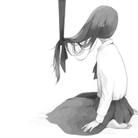 Аниме девочка на коленях
