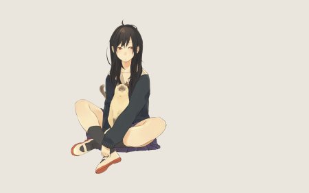 Аниме девочка сидит