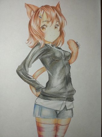 Девочка кошка для срисовки