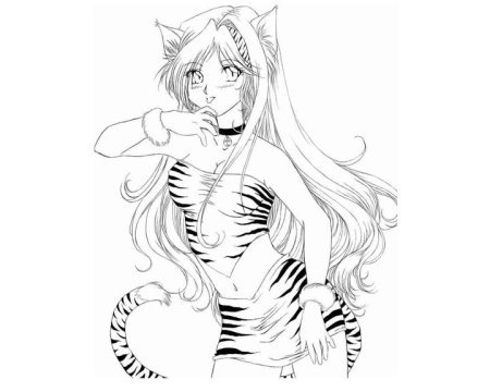 Раскраски аниме кошки