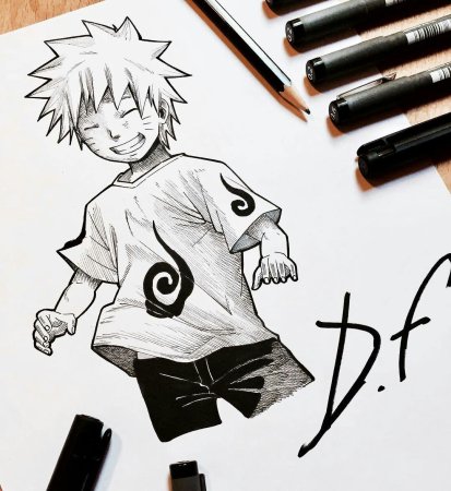 Рисунки из Наруто Саске фломастерами