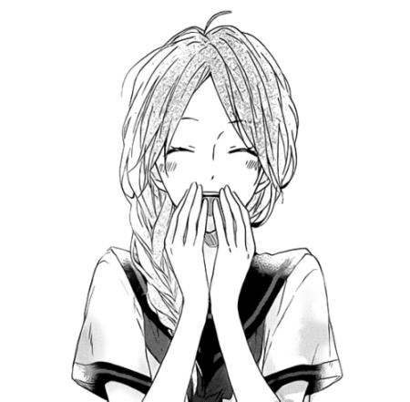 Аниме прикрывает рот рукой