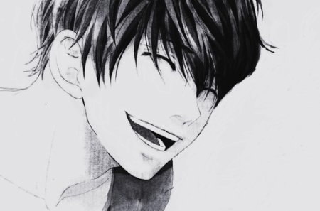 Аниме парень смеется