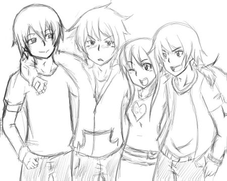 Рисунки карандашом , друзя