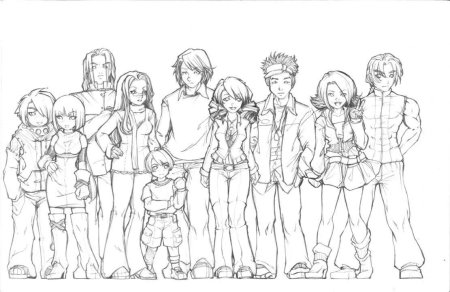 Раскраска людей в стиле аниме