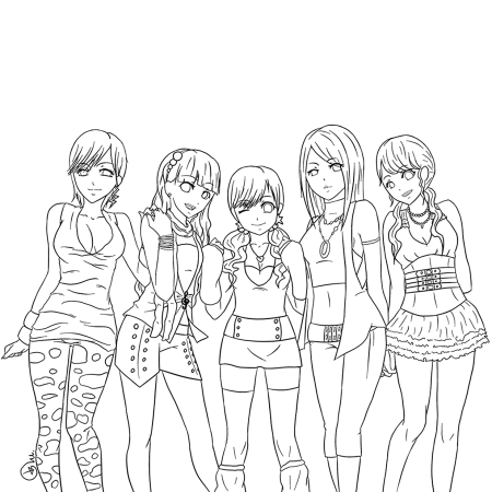 Раскраски для девочек аниме