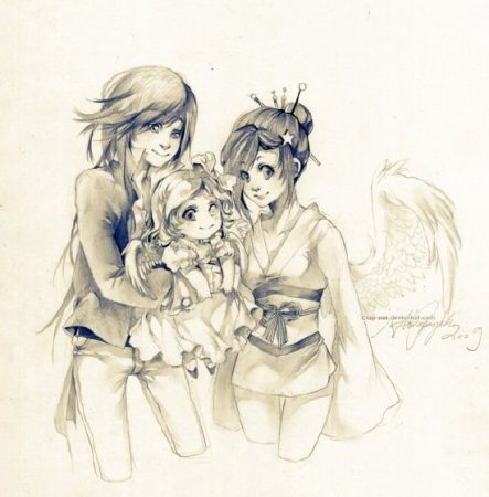 Семья арт карандашом