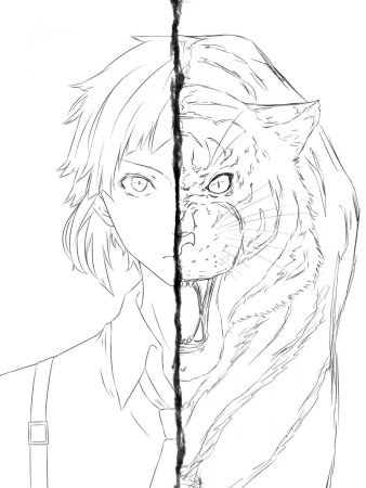 Раскраски аниме бродячие псы Атсуши