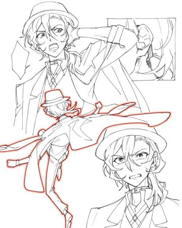 Раскраски Великий из бродячих псов Чуя