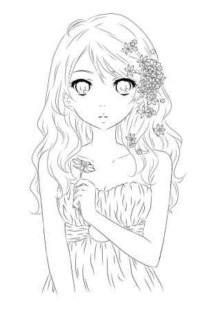 Аниме раскраска для детей