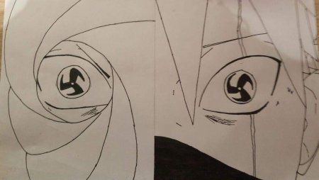 Какаши и Обито для срисовки