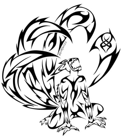 Наруто и курама тату эскизы