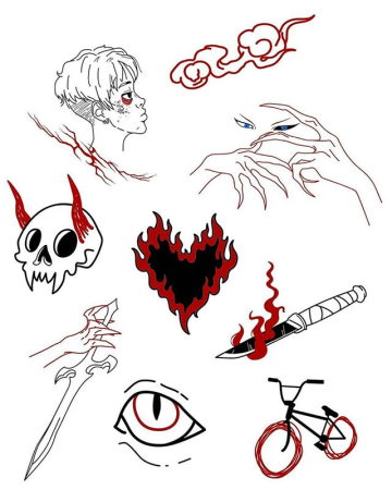 Тату в стиле аниме эскизы небольшие