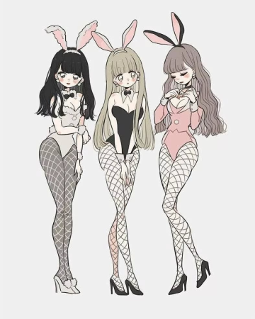 Аниме девушка в костюме кролика