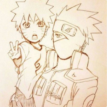 Маленький Наруто и Какаси