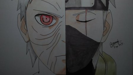 Какаши и Обито пол лица