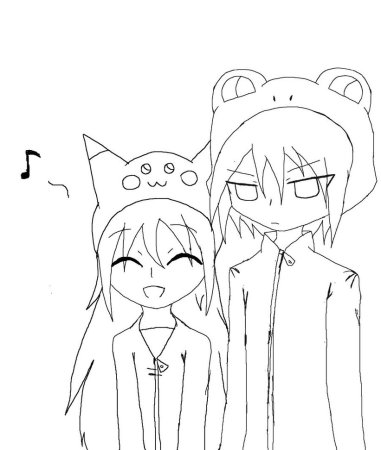 Раскраски для девочек аниме девочек с мальчиками