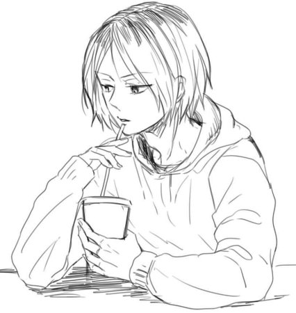 Кенма Козуме чёрно белый