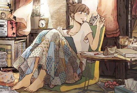 Уютные аниме иллюстрации