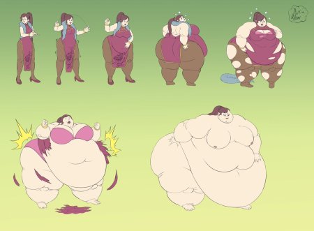 Fat anime Weight gain моя геройская Академия