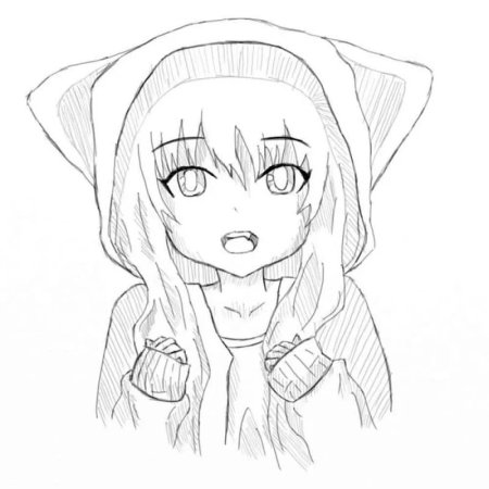 Аниме девушки карандашом