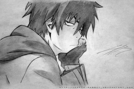 Рин Окумура карандашом