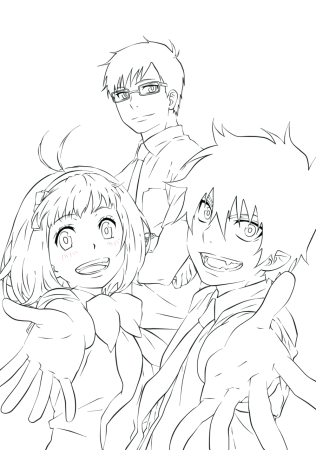 Аниме раскраска Рин Окумура