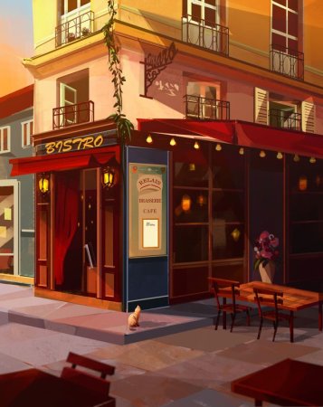 Кафешки в мультяшном стиле