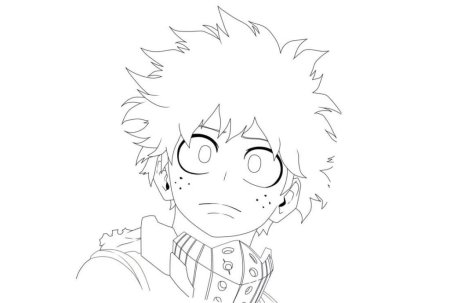 Раскраска аниме Мидория Изуку