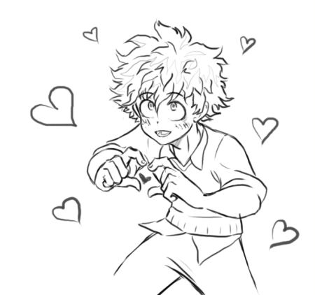 Раскраски аниме моя геройская Академия Мидория