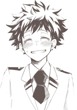 Мидория Изуку черно белый