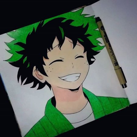 Срисовка аниме моя геройская Академия Мидория