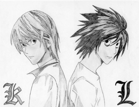 Кира тетрадь смерти для срисовки