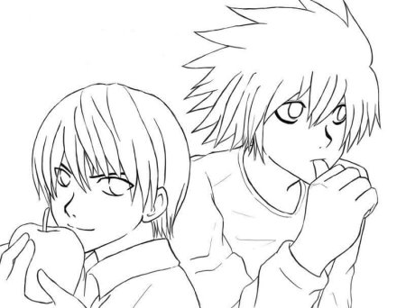 Раскраски аниме тетрадь смерти