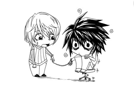 Эл тетрадь смерти раскраска