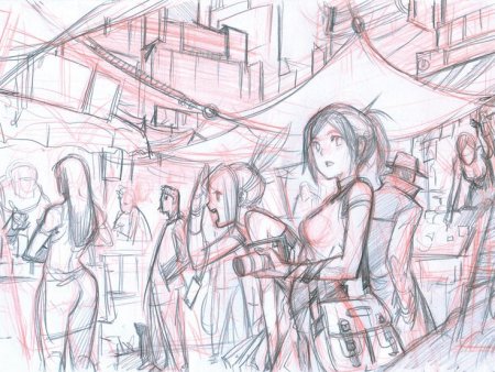 Толпа рисунок аниме