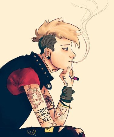 Аниме парень с ирокезом