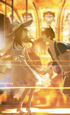 Аниме парень и девушка танцуют