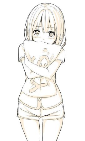 Аниме девочка в полный рост карандашом