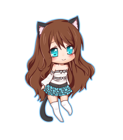 Чиби с коричневыми волосами