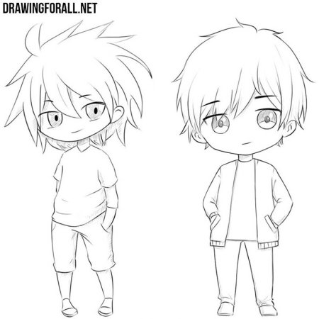 Мальчик Чиби шаблон