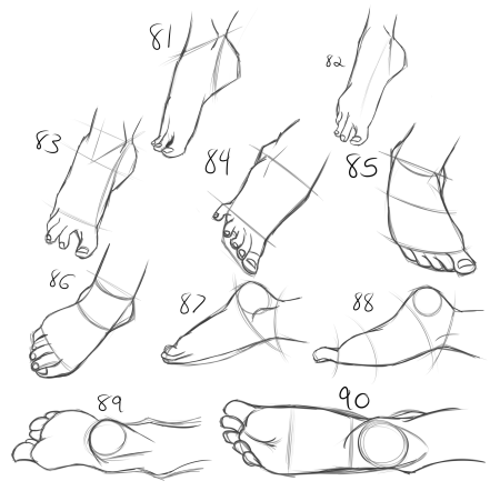 Схема рисования ног
