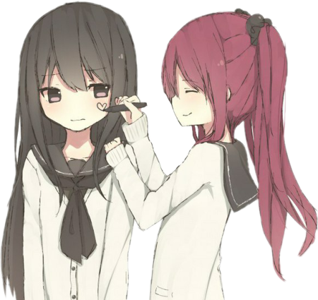 Аниме друзья обнимаются