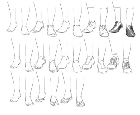 Стопа спереди в обуви референс