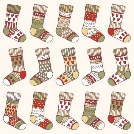 Новогодний узор с носками