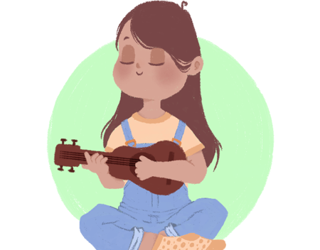 Человек с укулеле арт