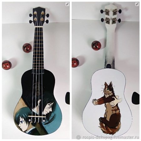 Укулеле сопрано с наклейками